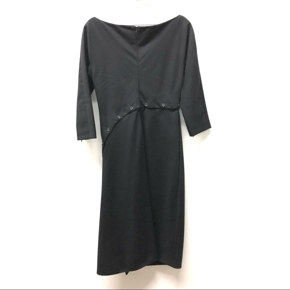 Alexander McQueen 2007 Wool Button Accent Knee Length Dress Size 12 - Picture 8 of 16